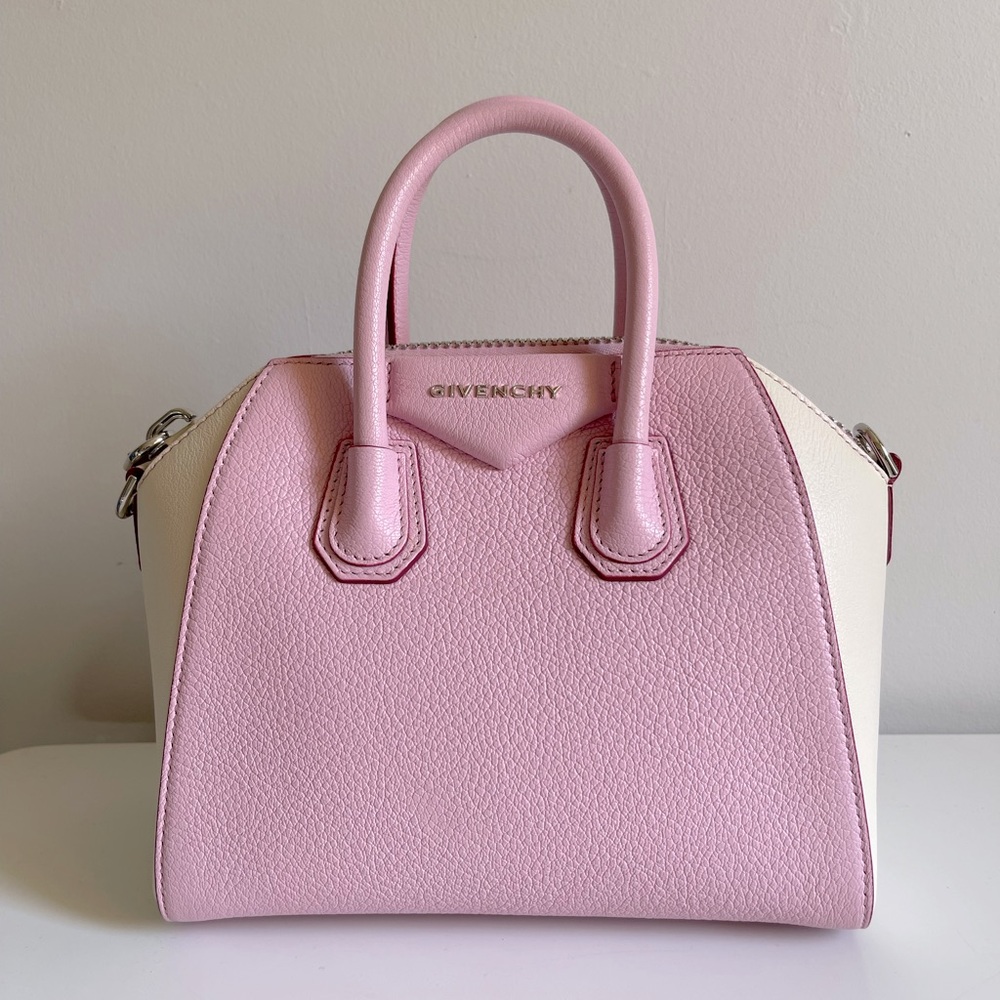 Givenchy Goatskin Tri-color Mini Antigona (Pink & Off White)